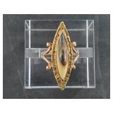 14kt Gold ring size 3 3/4 with fossilized ivory, t