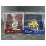 Pair of Elgin new in box Mini Clocks: seal bouncin