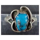 Vintage sterling silver and turquoise ring size 6