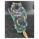 2 Necklaces: 1 is turquoise 1 is faux turquoise