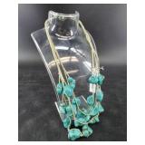 Vintage hand strung natural turquoise necklace