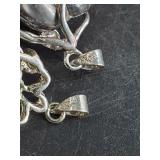 Pair of sterling silver and pearl pendant, total w