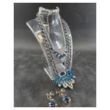 Vintage blue rhinestone jewelry