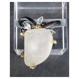 Sterling silver, topaz and quartz ring size 9