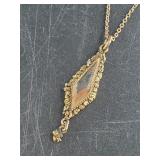 18kt Gold chain with 14kt gold pendant, pendant al
