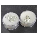 2 Cannisters of cut and polished green amethysts,