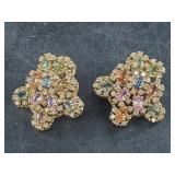 14kt Gold, diamond and sapphire pair of earrings w