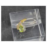 Sterling silver and peridot ring size 7 1/4