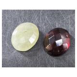 Lot of 2:  10ct garnet and 8.8 green aquamarine