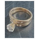 14kt Gold and diamond ring, size 5 1/2, featuring