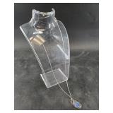 Sterling silver chain and pendant with natural blu
