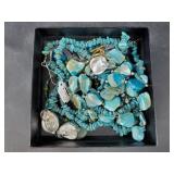 Lot of blue fashion jewelry