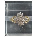 14kt Gold and diamond ring size 6, total weight of