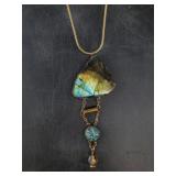Vintage sterling silver necklace with labradorite