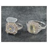Pair of sterling silver rings: sizes 9 and 5