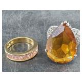 Pair of sterling silver rings: sizes 8 and 6