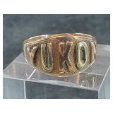 14kt Gold Yukon ring, size 11 1/2,  5.11 grams tot