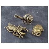 Collection of 3 brass figurines