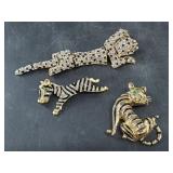 Betsy Johnson style 3 vibrant brooches: including