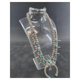 Vintage sterling silver and turquoise squash bloss