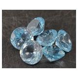 Loose faceted and polished tourmaline gemstones, a