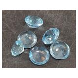 Loose faceted and polished tourmaline gemstones, a