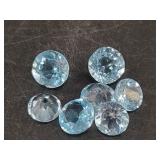 Loose faceted and polished tourmaline gemstones, a