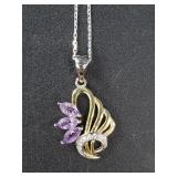 Sterling silver, amethyst necklace