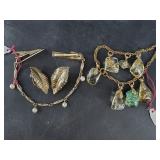 Vintage costume jewelry: necklace and earrings, et