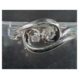 Sterling silver and diamond ring, new with tag, re