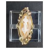 14kt Gold vintage cameo ring, size 5 cameo is worn