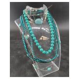 Lot of faux turquoise jewelry