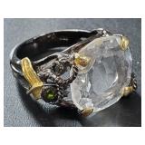 Sterling silver and quartz ring size 9