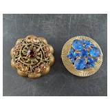 Pair of vintage fashion brooches