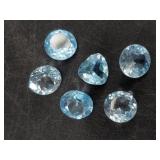 Loose faceted and polished tourmaline gemstones, a
