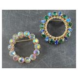 Pair of vintage fashion brooches