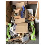 Two boxes full with Clamps, handsaws, drillbits, e
