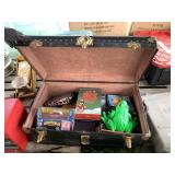 Vintage Trunk with barbies, games, collectables, e