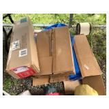 Lot of boxes with plastic bags and 4.5 Christmas t