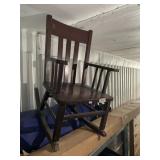 Antique Wooden Childrens Rocking Chair