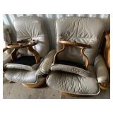 Lot of Two Leather Recliners with Foot rest