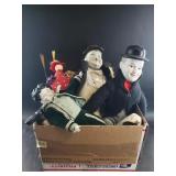 Box of vintage dolls, hand painted