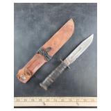 Knicks utility knife with stacked leather handle a