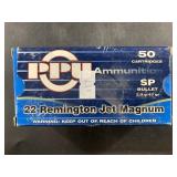 50 Round box of .22 Remington Jet Magnum NO SHIPPI