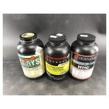 Three 1 pound tubs of assorted gun powder NO SHIPP