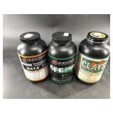 Three 1 pound tubs of assorted gun powder NO SHIPP
