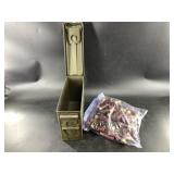 Over 50 rounds of 12ga shot shells, in a steel amm