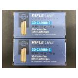 Two 50 round boxes of  .30 Carbine 110 grain NO SH