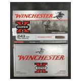 Two 20 Round boxes of .243 WIN 100 grain power poi