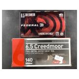 Two 20 round boxes of  6.5 Creedmoor 120 and 140 g